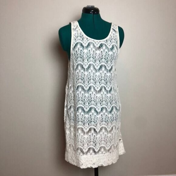 Ripcurl White‎ Crochet Swimsuit Coverup Dress - Size Medium - Picture 2 of 8